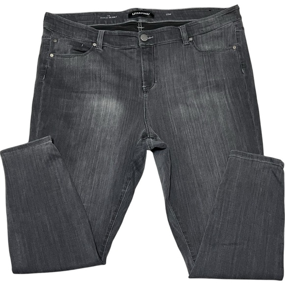 Liverpool The Ankle Skinny Pants Smoke Gray Stretch HighRise Plus-Size Curvy-Fit - Picture 3 of 12